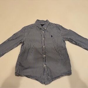 Polo Ralph Lauren Navy and White Striped Kids Button Down Shirt size 7